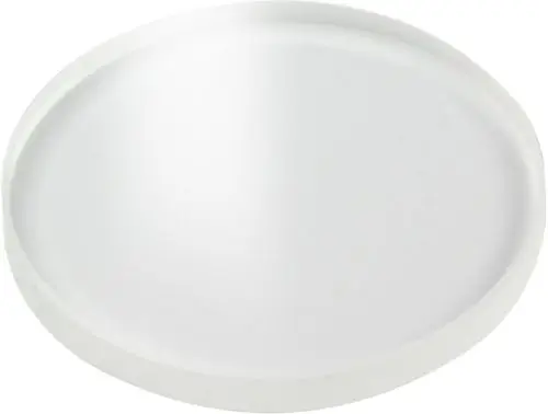 Weißes, rundes Glasobjekt von Bosch, flach und ohne erkennbare Maße. Die Oberfläche ist glatt und reflektierend.